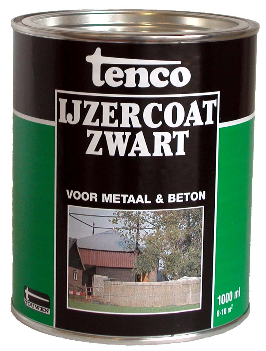 Ijzercoat zwart 1l verf beits tenco