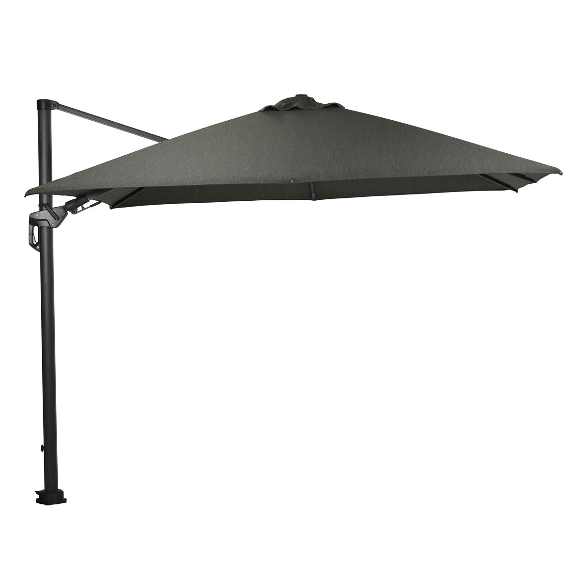 Hawaii zweefparasol Deluxe 300x300 carbon black moss green zonwering Garden Impressions