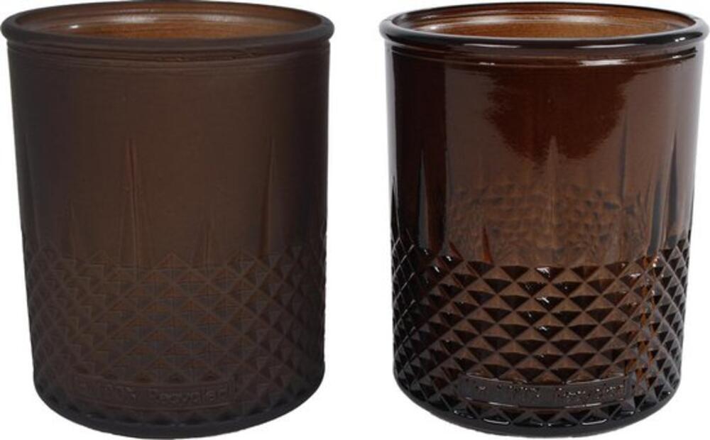 Vaas brn glas l9b9h10.5 cm a2 Van Manen - Van manen