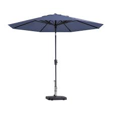 Paros II round safier blue stokparasol 300 cm zonwering Madison - Madison