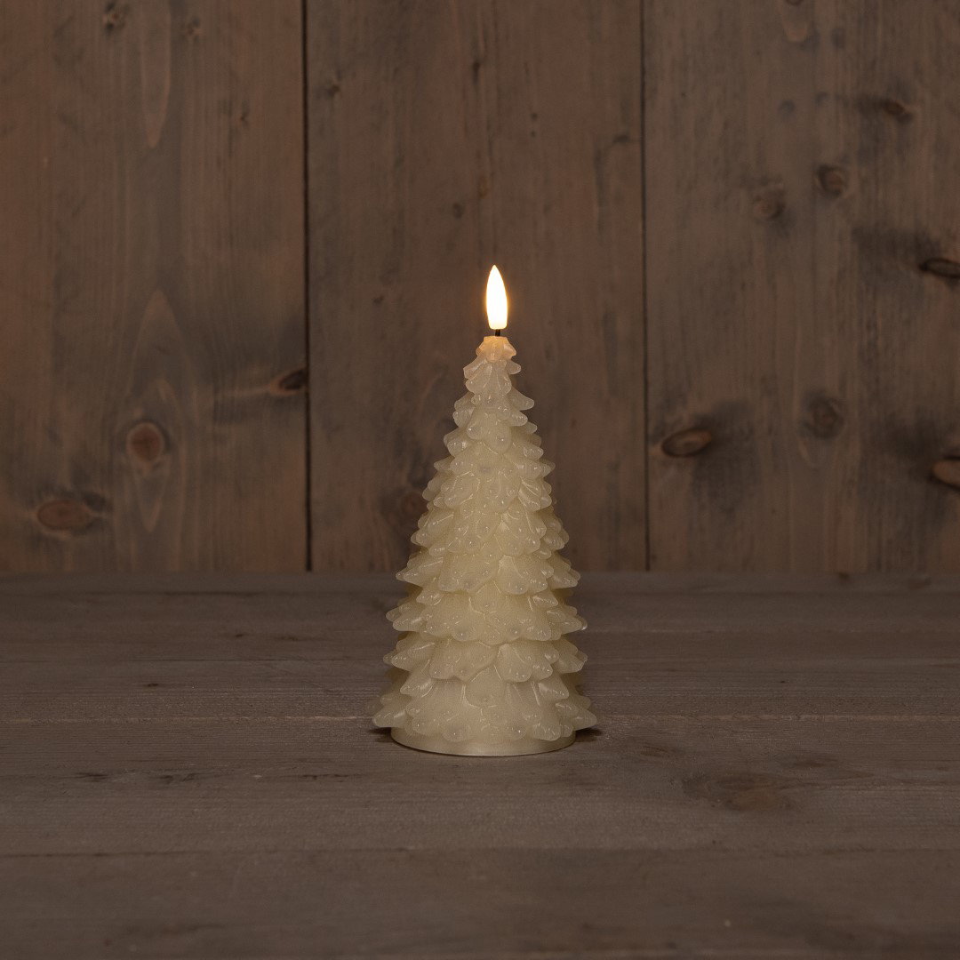 B.O.T. 3D Wick Ivory Christmas Tree Wax 9,5X20 cm Anna's Collection - Annas collection