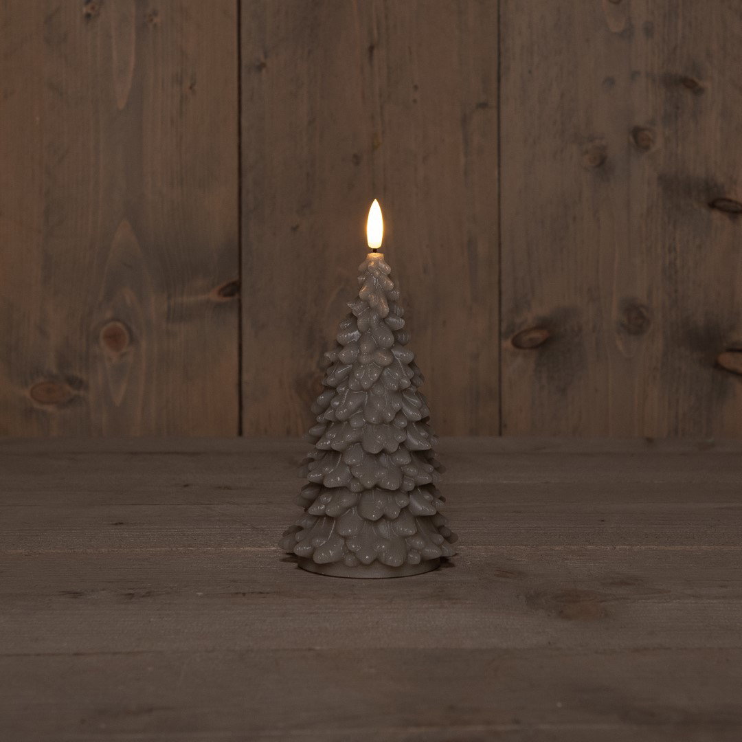 B.O.T. 3D Wick Taupe Christmas Tree Wax 9,5X20 cm Anna's Collection - Annas collection