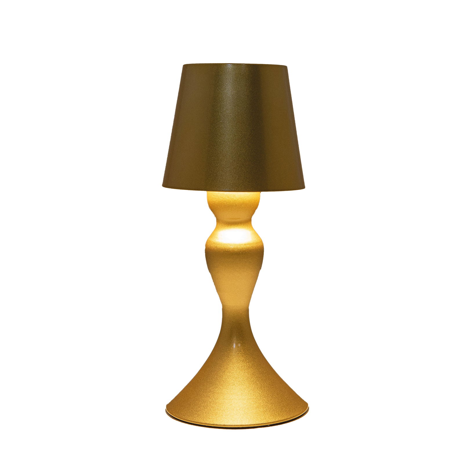 Annas collection Draadloze tafellamp warm wit dimbaar led inclusief usb kabel 26x11 cm goud - 