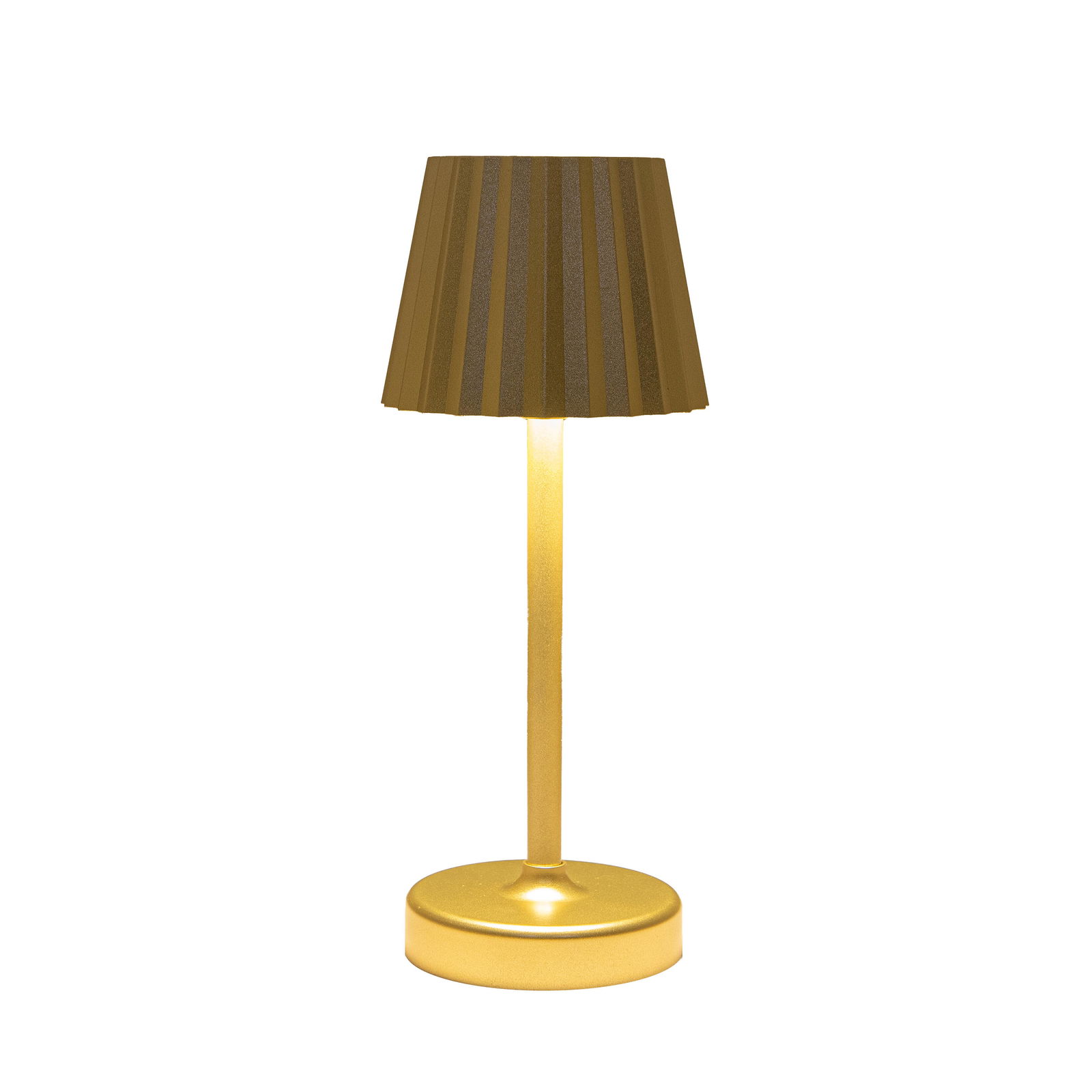Annas collection Draadloze tafellamp warm wit dimbaar led inclusief usb kabel 26.5x10.5 cm goud - 