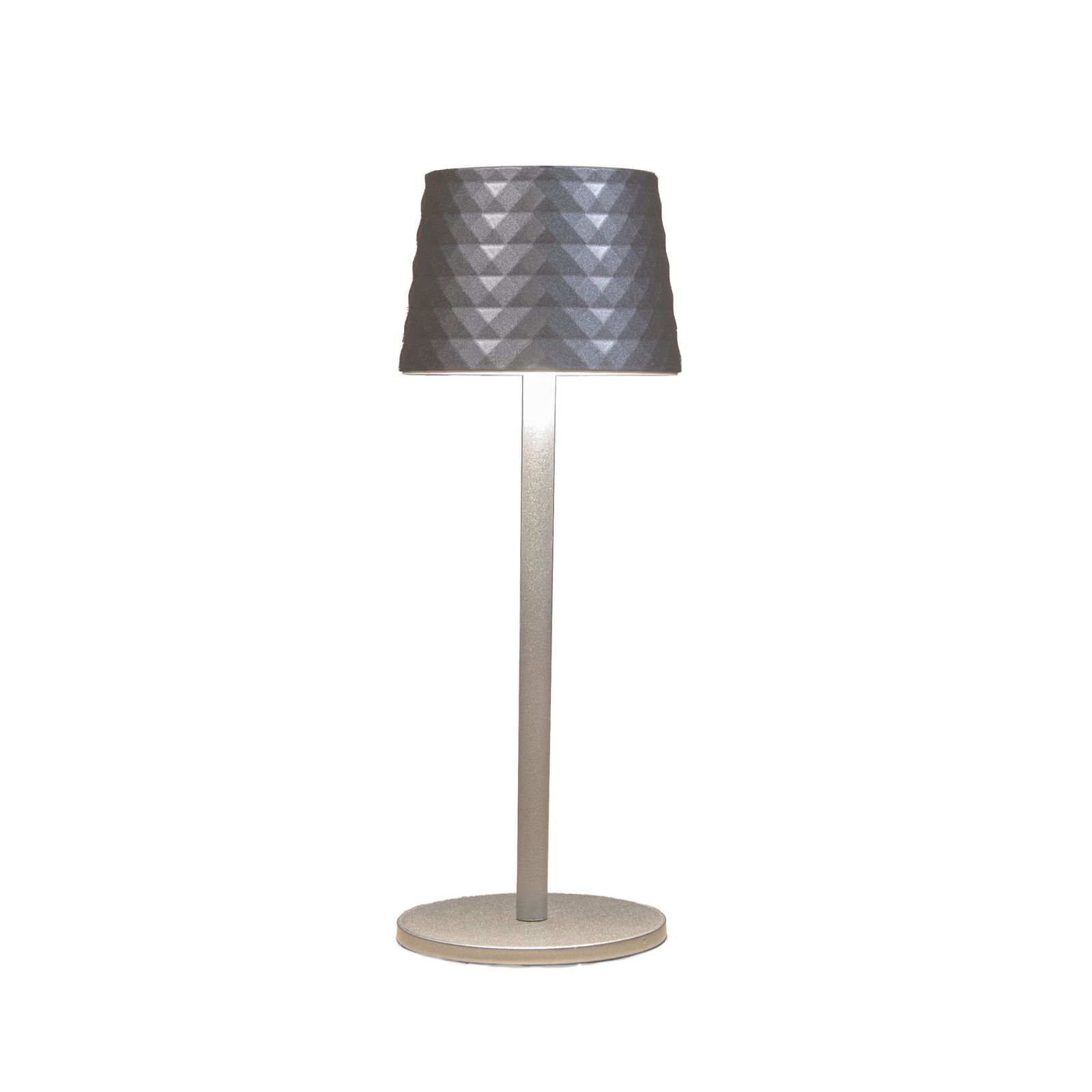 Annas collection Draadloze tafellamp warm wit dimbaar led inclusief usb kabel 22.5x8.5 cm zilver - 