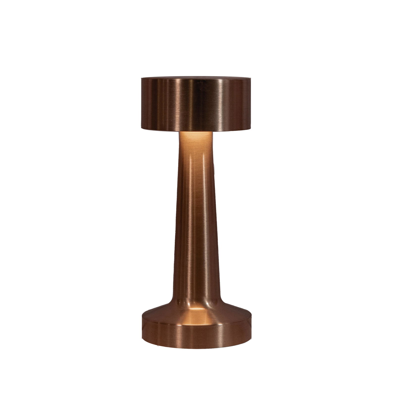 Annas collection Draadloze tafellamp warm wit dimbaar led inclusief usb kabel 21x9 cm koper - 