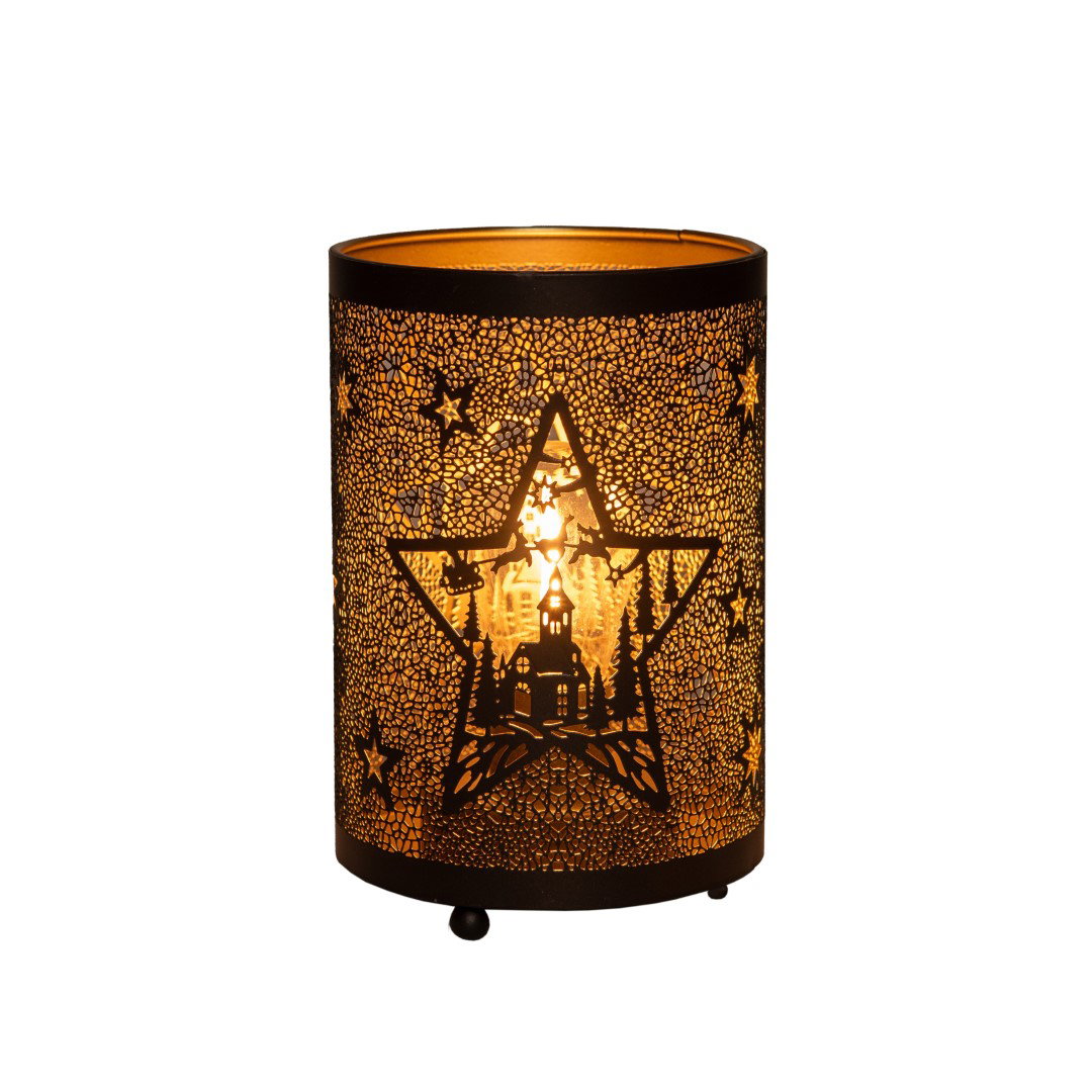 Lantaarn ster 16x10,5 cm zwart/goud Anna's Collection - Annas collection