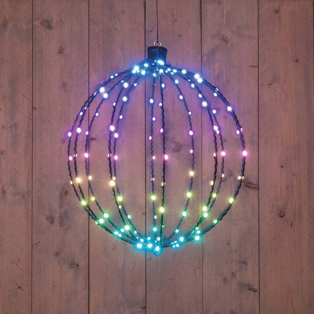 Lichtbal RGB zwart 144 LED 40 cm Anna's Collection - Annas collection
