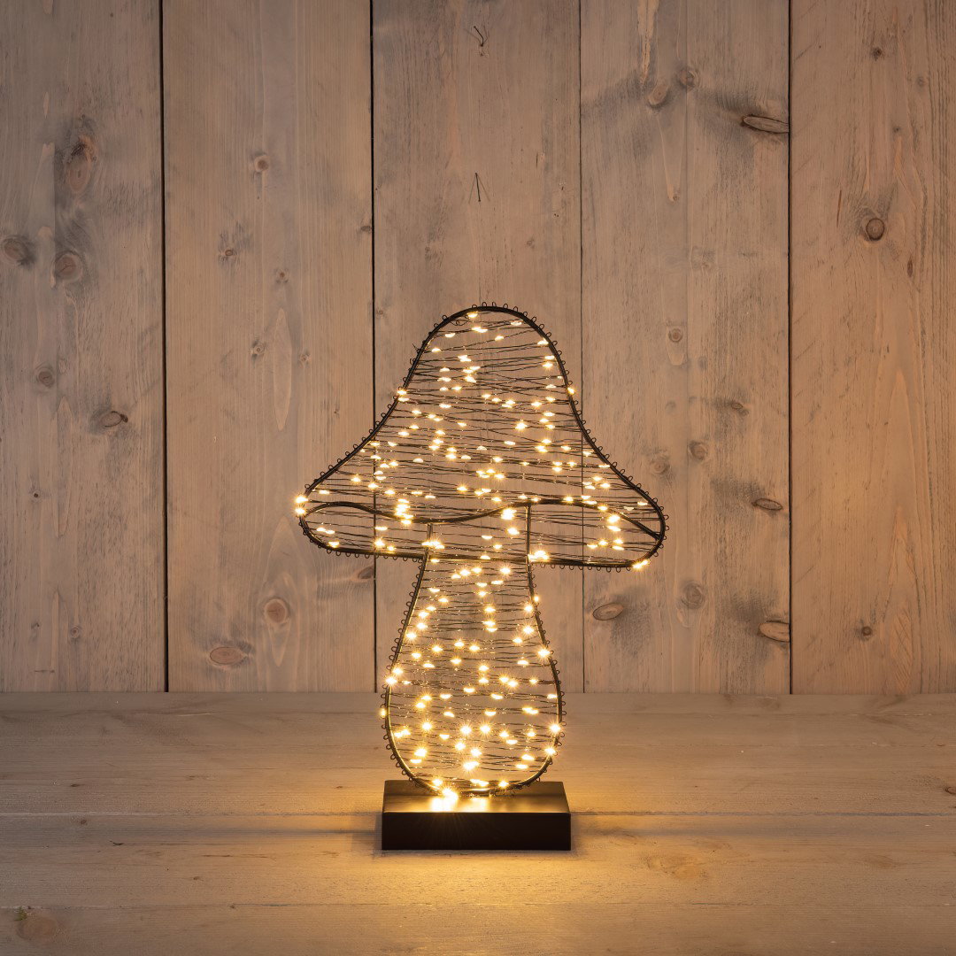 Paddenstoel op voet metaal classic warm 220 LED 27x36 cm Anna's Collection - Annas collection