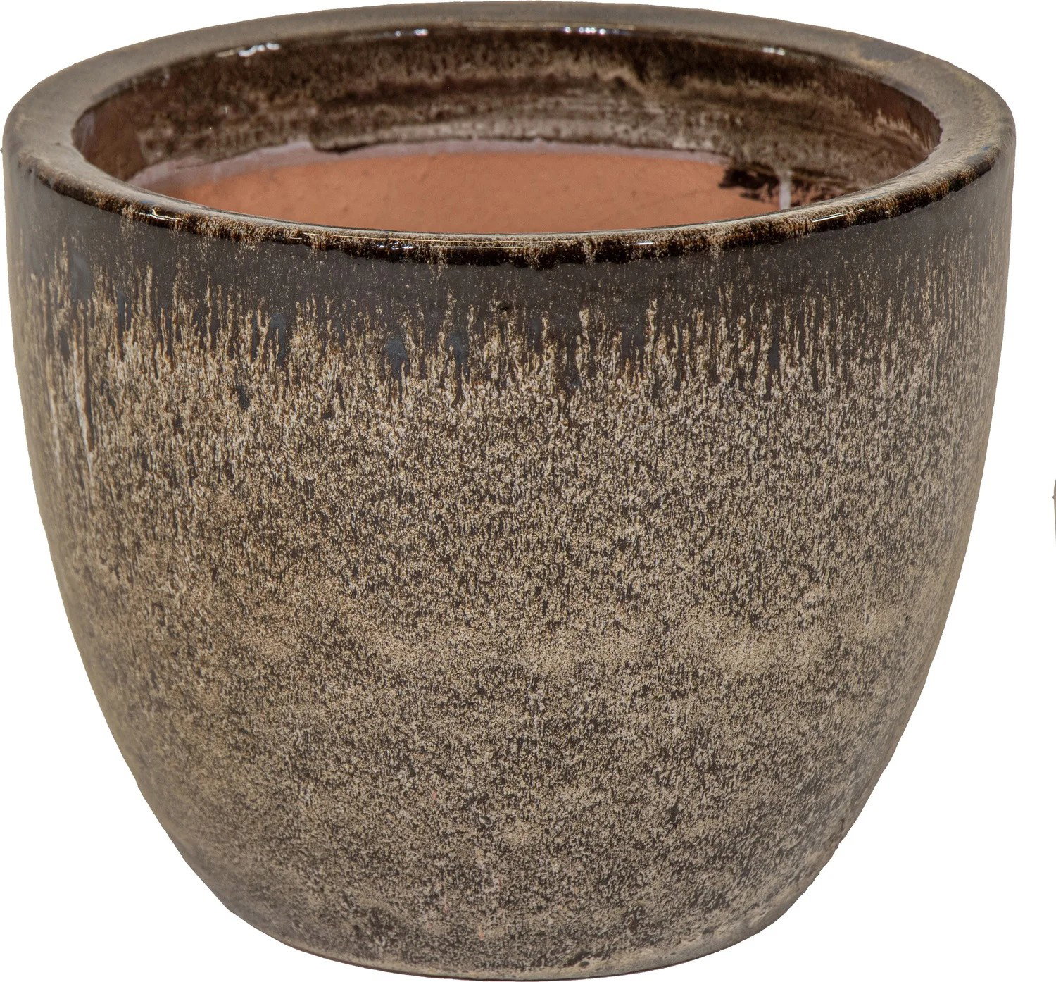 Pot egg glazuur d18h15 bruin Mcollections Mcollections - Mcollections