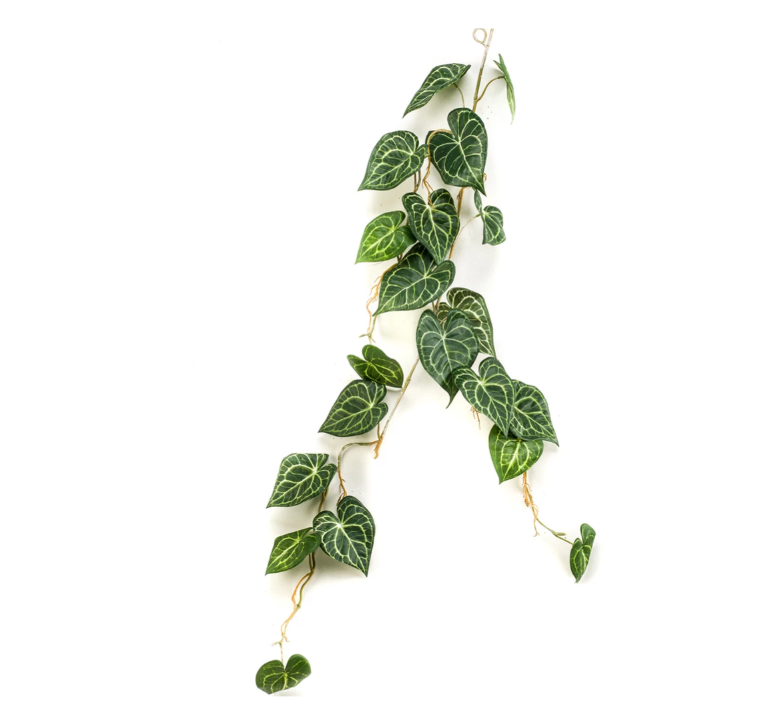 Anthurium vine printed leaves 110 cm kunstplant - Emerald