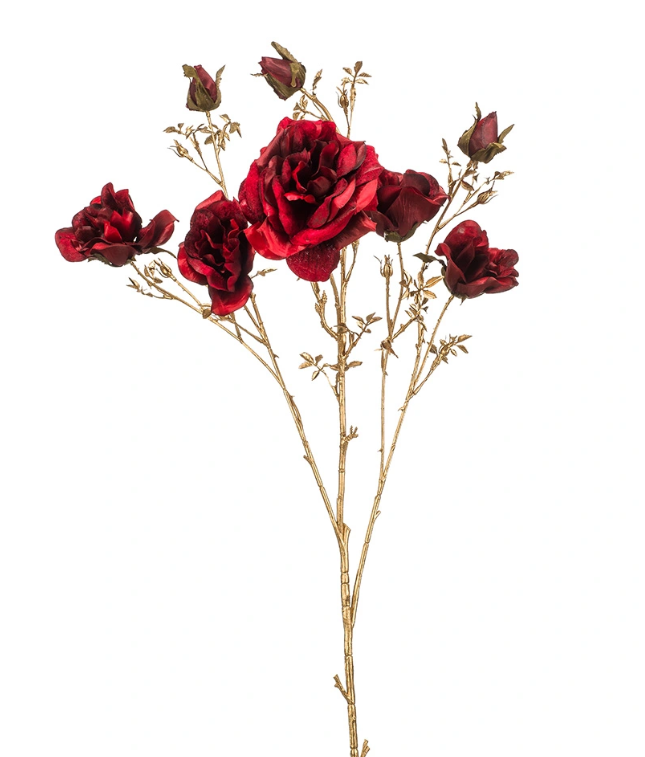 Rose spray x3 dk red 110cm - Emerald