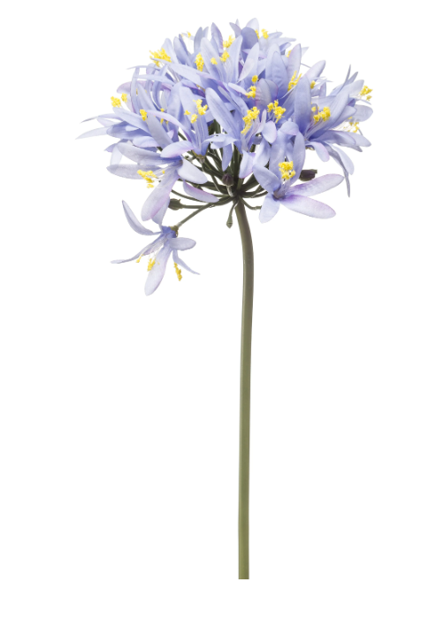 Agapanthus stem blue 80 cm kunstbloem zijde nepbloem - Emerald