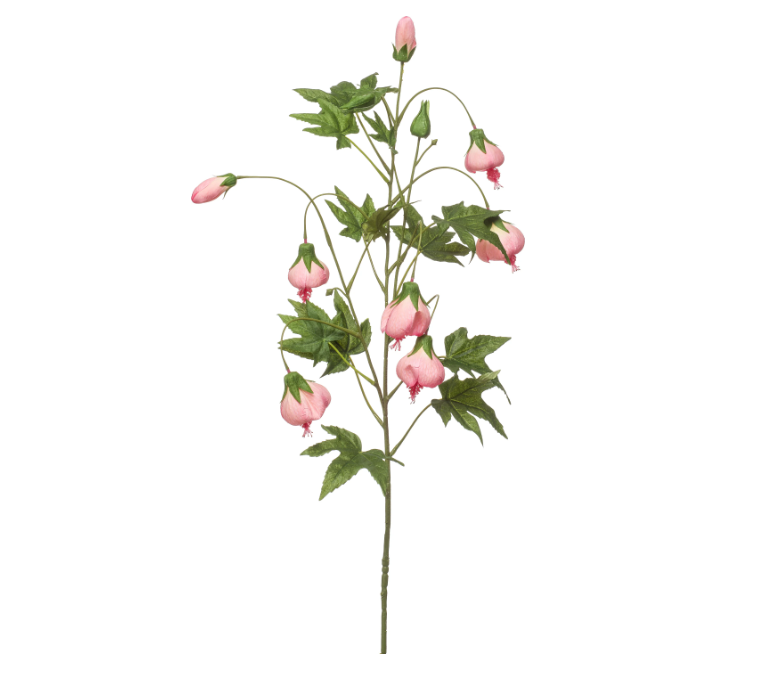 Abutilon spray pink 100 cm kunstbloem zijde nepbloem - Emerald