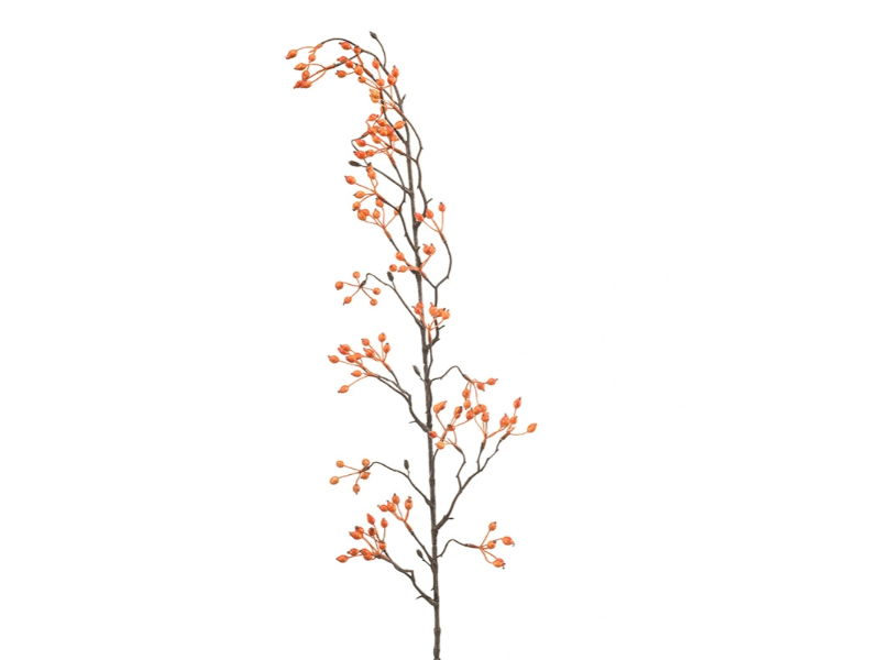 Fleurdirect Kunsttak Rosehip Spray - - Oker/Oranje - 15 x 105 x 0 cm (BxHxD)