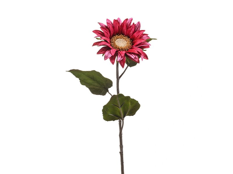 Kunstbloem Sunflower Velvet - Polyester - Roze - 78 cm hoog