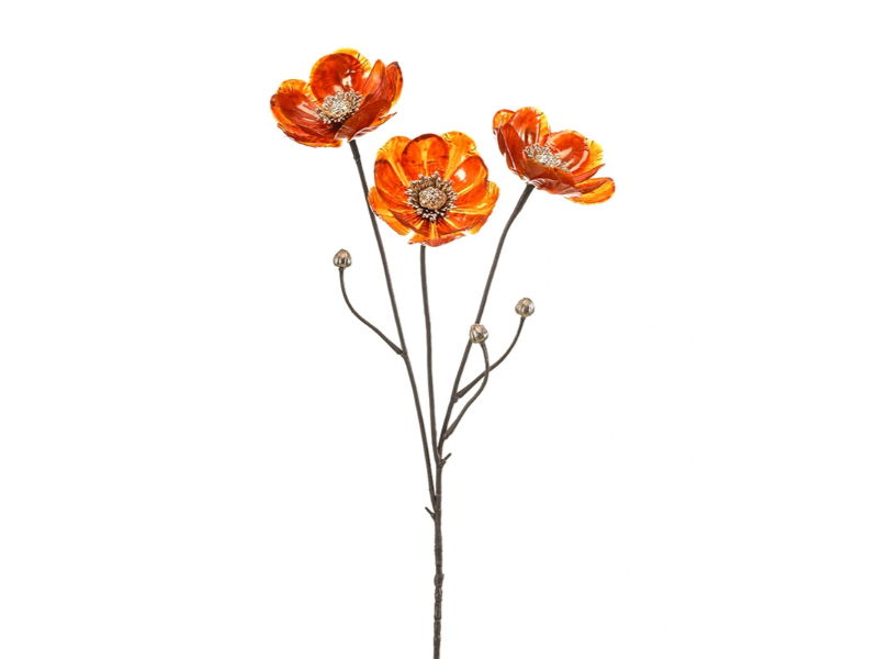 Kunstbloem anemone glamour dark orange, 75 cm - Hortus