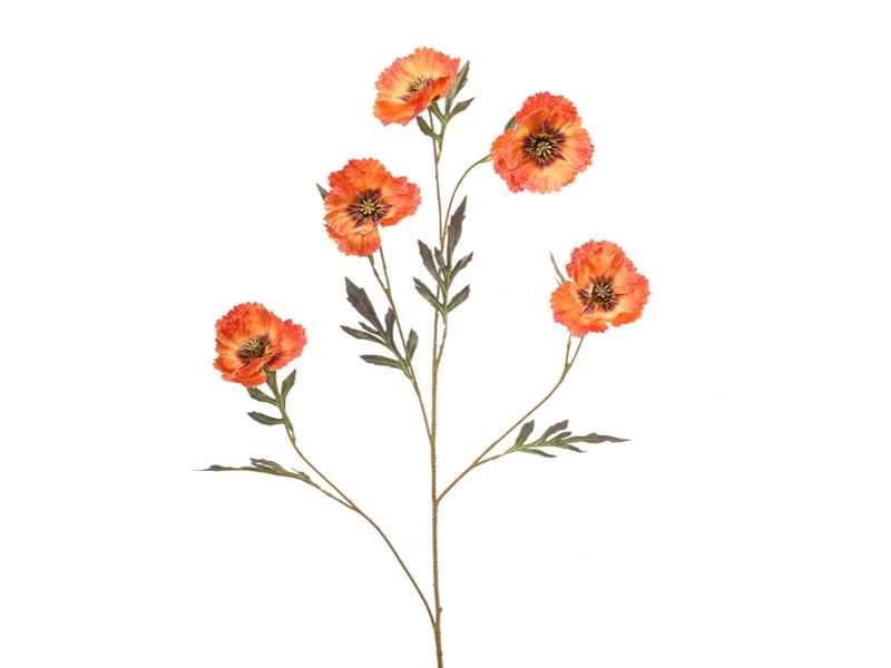 Kunstbloem poppy orange, 113 cm - Hortus