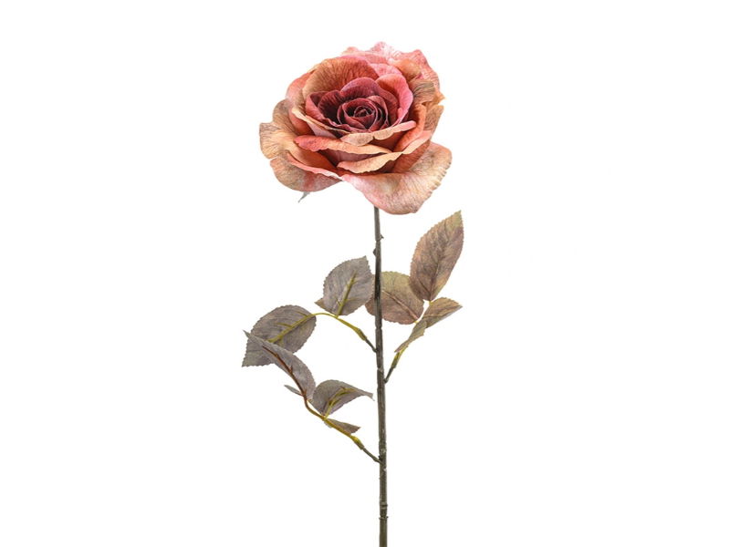 Kunstbloem Rose Zoe Spray - - Roze - 68 cm hoog