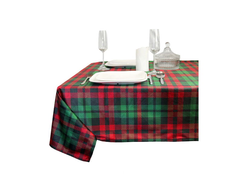 Tafelkleed sabas 90x90 cm rood/groen/zwt - Unique Living