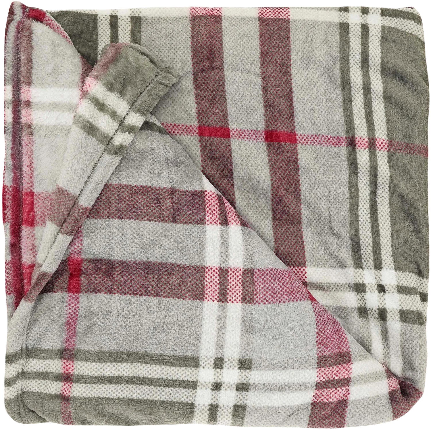 Unique living Plaid victor 200x150cm grijs/rood  - 