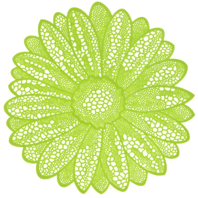 Placemat Flower d38cm lime - Unique Living