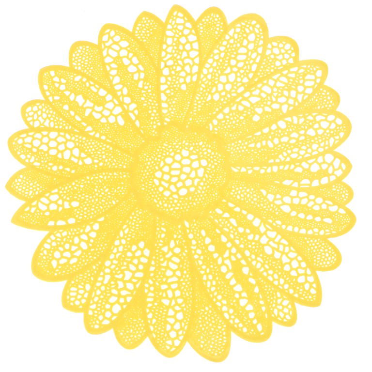 Placemat Flower d38cm yellow - Unique Living