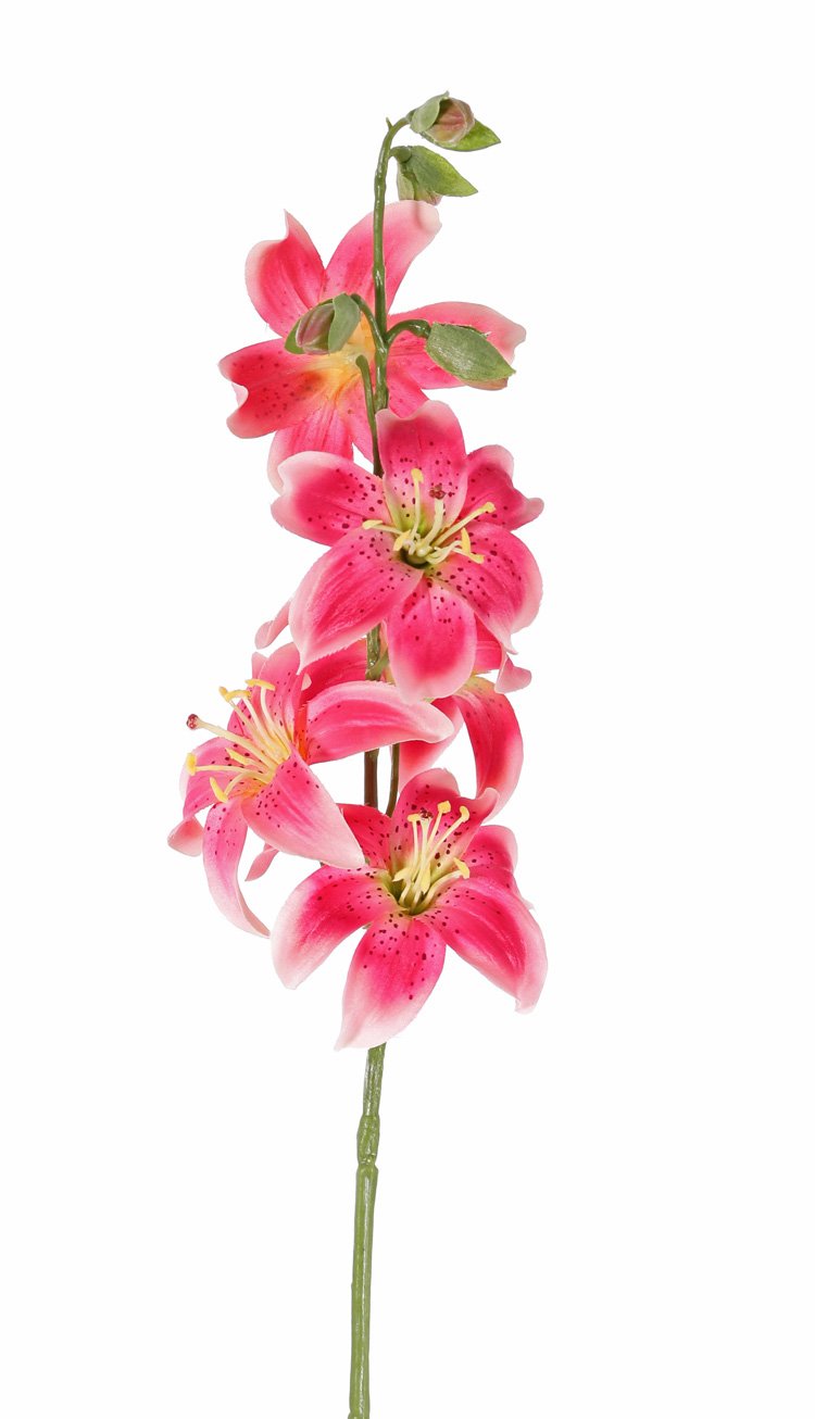 Lelie m. 5 bloemen h64 cm kunstbloem zijde nepbloem - Driesprong Collection