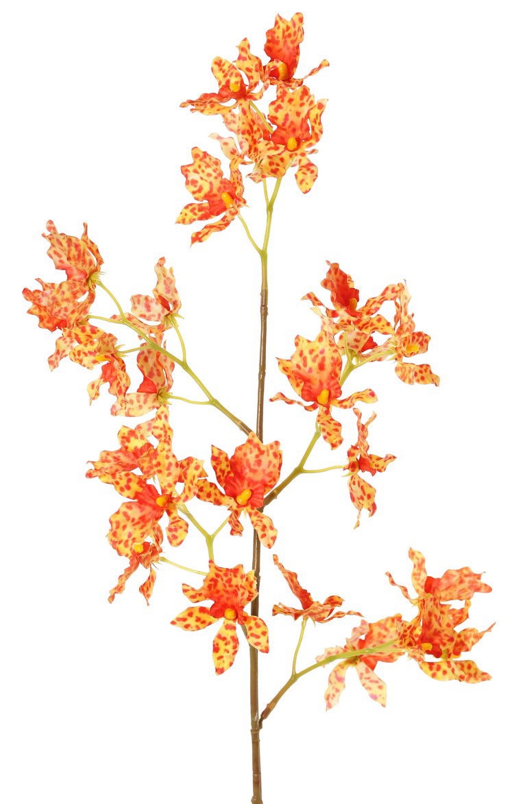 Renanthera m. 25 polyester bloemen oranje kunstbloem zijde nepbloem - Driesprong Collection