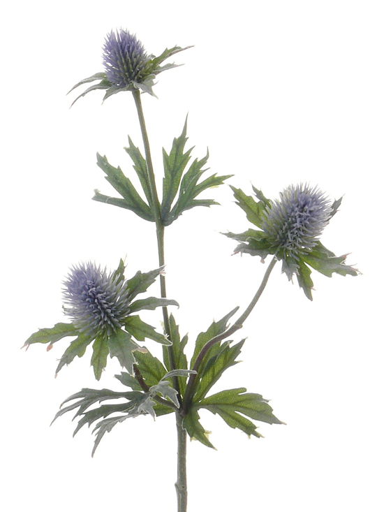 Thistle spray x 3 met short stem kunstbloem zijde nepbloem - Driesprong Collection