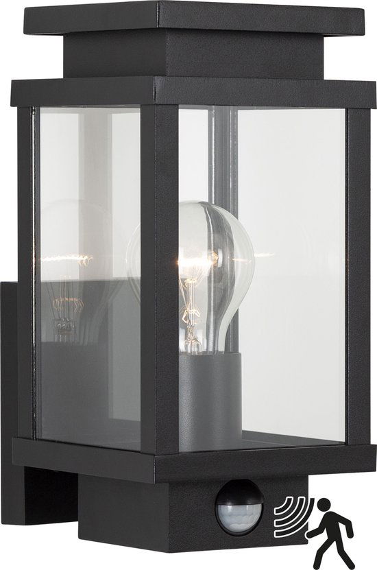 Boston lamp met sensor zwart - KS Verlichting