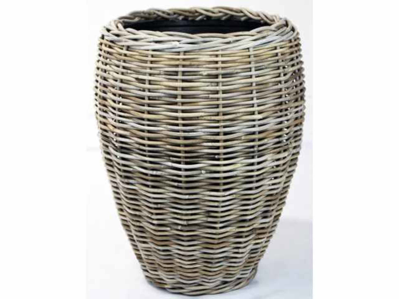 Drypot vaas rotan d48h62cm (top d43cm) grijs Van der Leeden - Van der leeden