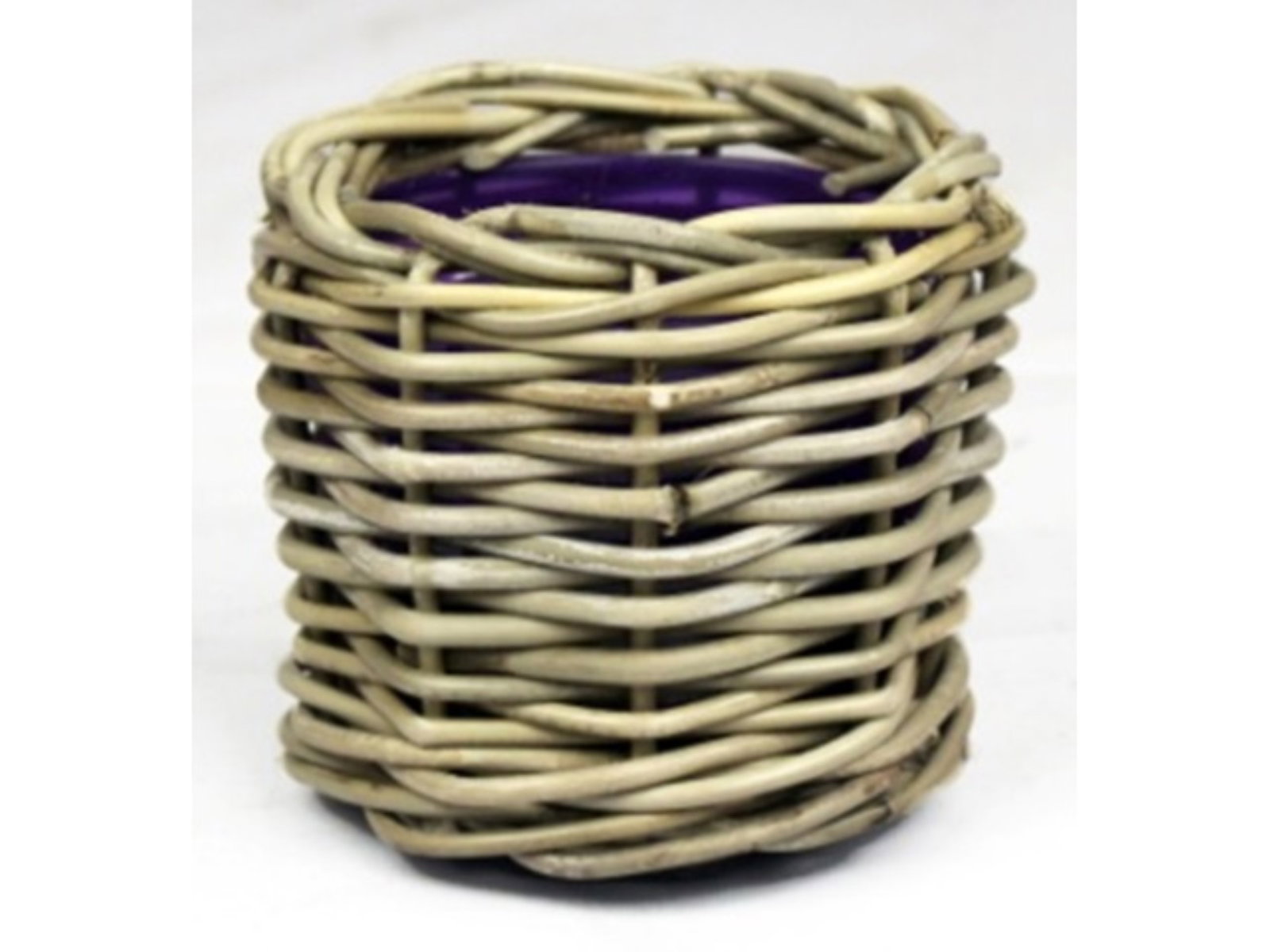 Drypot Rattan d14h14cm grau