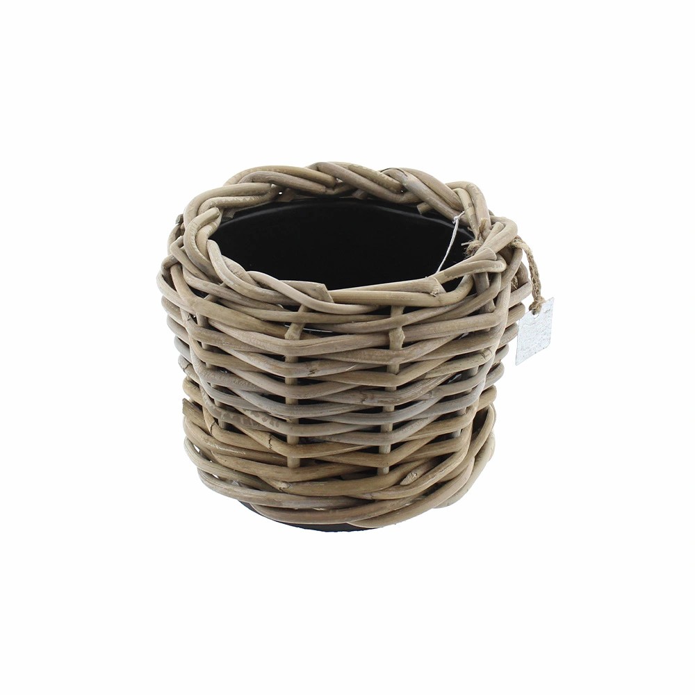 Drypot Rattan Grey Split dia. 20x15 cm Van der Leeden - Van der leeden