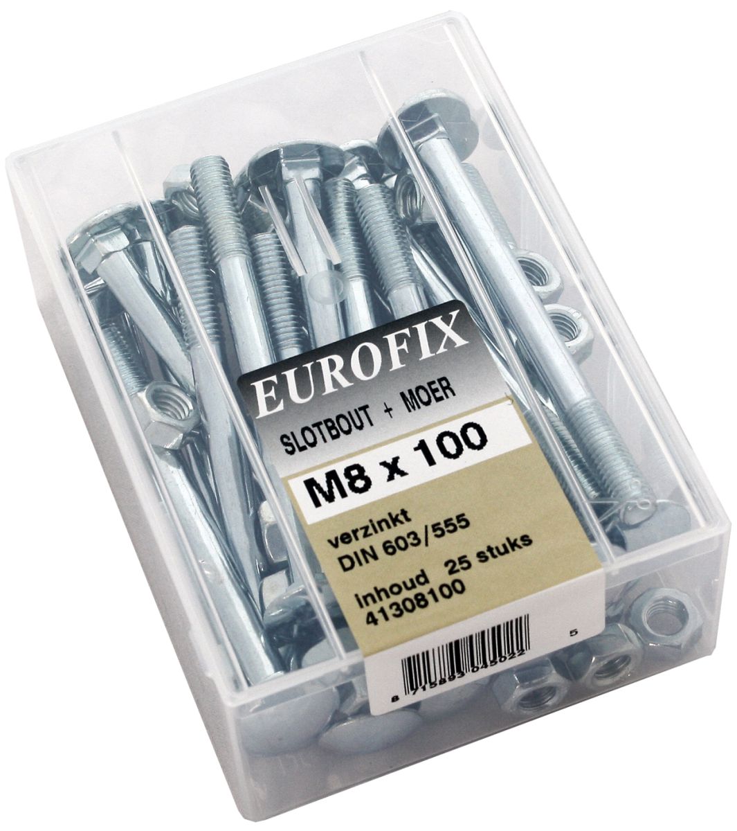 Eurofix slotbout verzinkt M8x150 25ST Eurofix - Eurofix