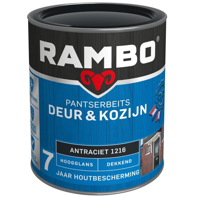 Rambo Pantserbeits deur en kozijn hg dek 1216 0,75l – zwart