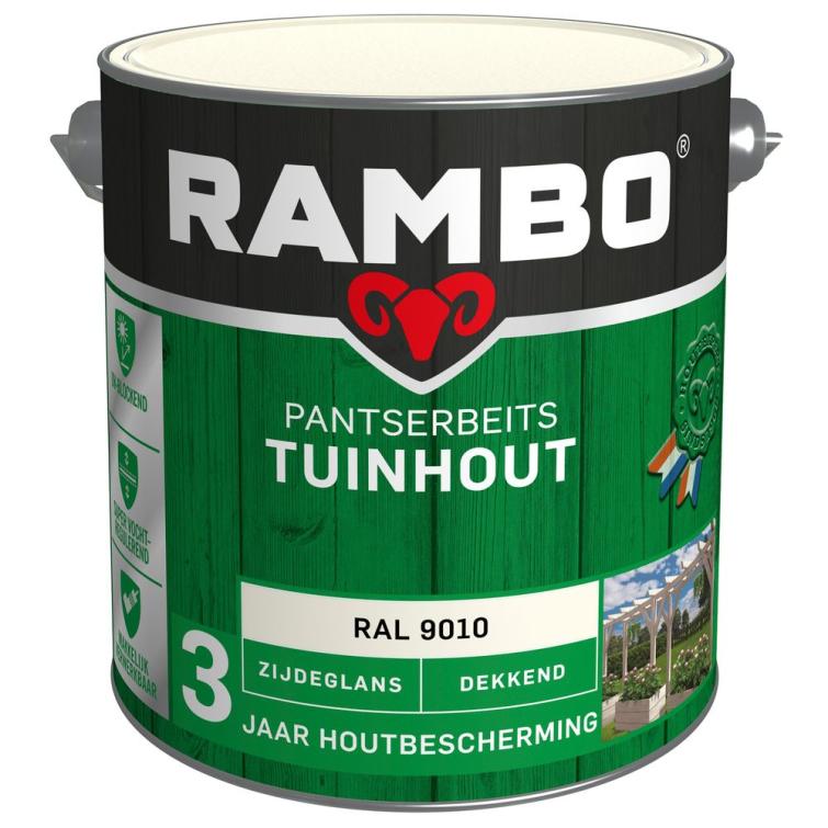 Rambo Pantserbeits tuinhout zg dek 9010 2,5l – wit