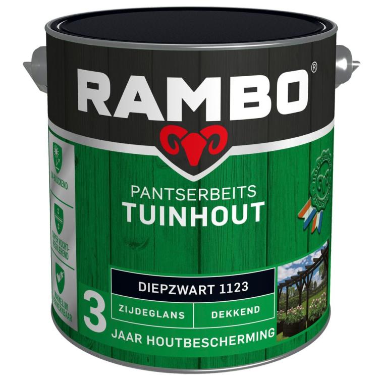 Rambo Pantserbeits tuinhout zg dek 1123 2,5l – zwart