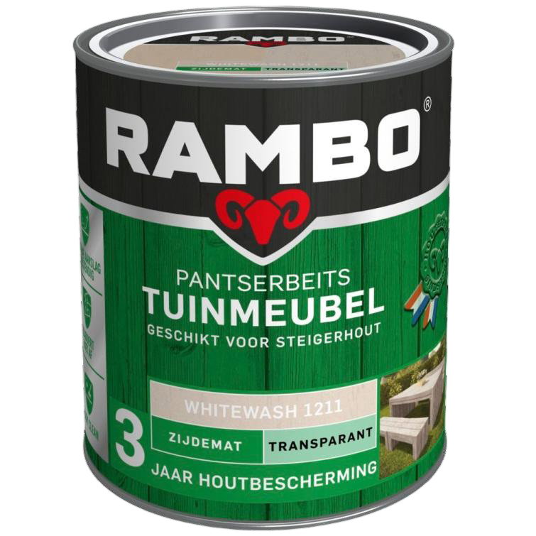 Rambo Pantserbeits tuinmeubel mat tr. 1211 0,75l – transparant;wit