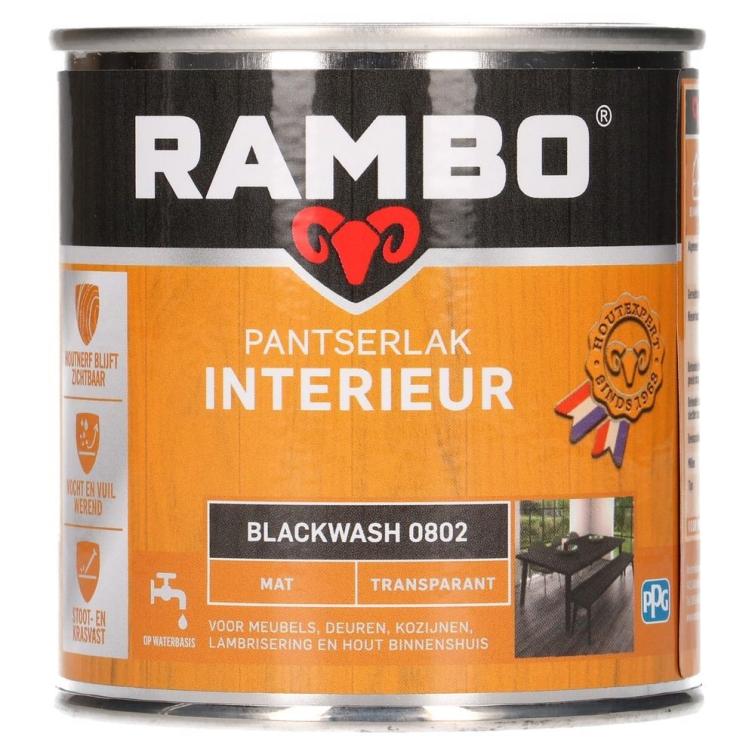 Rambo Pantserlak interieur mat 802 0,25l – zwart