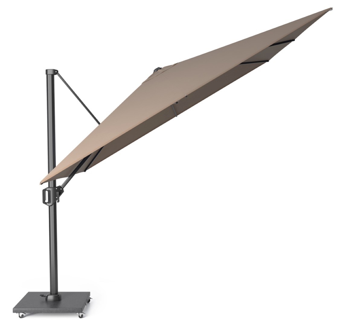 Zweefparasol Challenger T1 premium 3x3 meter Havana zonwering Platinum - Platinum