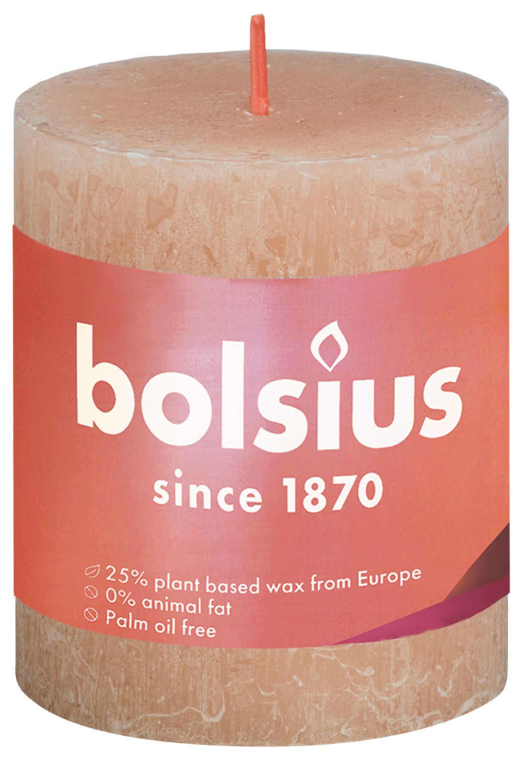 Rustiek Shine stompkaars 80 68 Misty Pink Bolsius