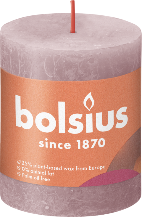 Rustiek stompkaars 80 68 Ash Rose Bolsius