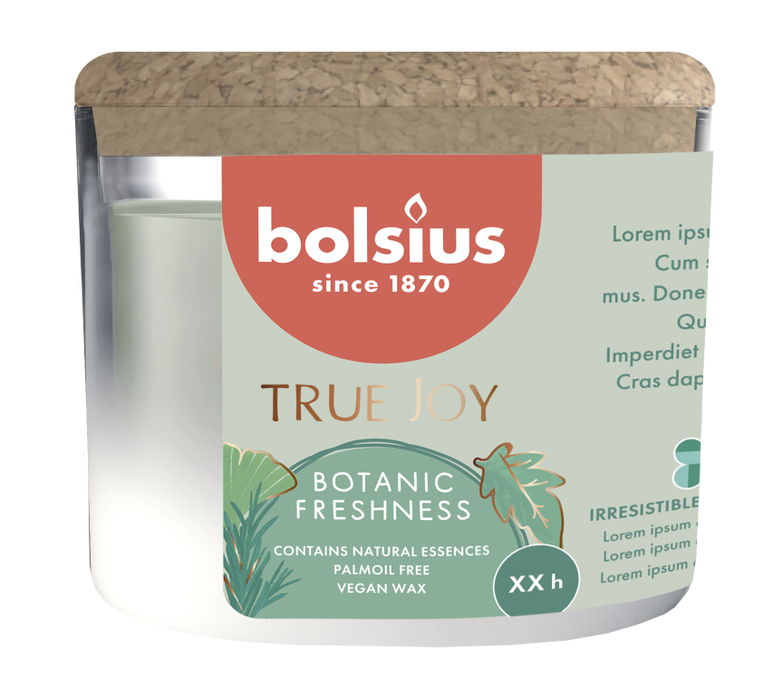 Geurglas met kurk 66 83 True Joy Botanic Freshness Bolsius