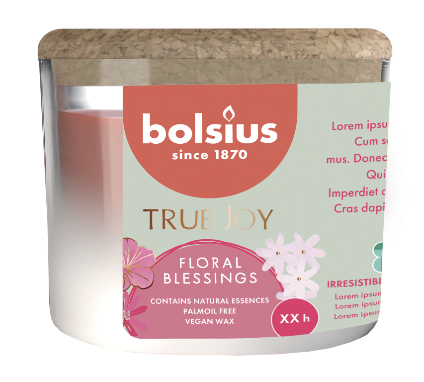 Geurglas met kurk 66 83 True Joy Floral Blessings Bolsius