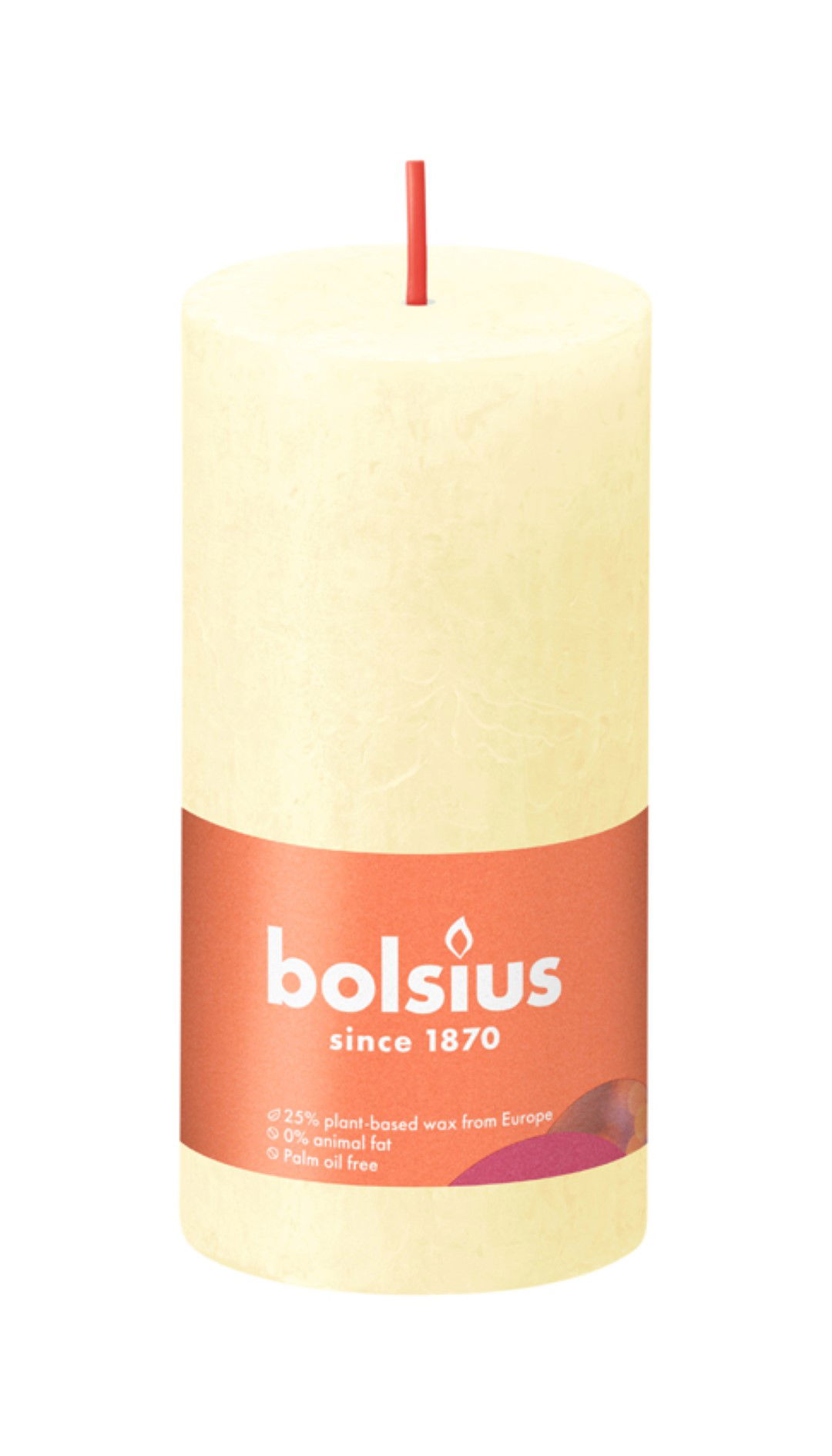 Rustiek stompkaars shine 100 50 butter yellow Bolsius