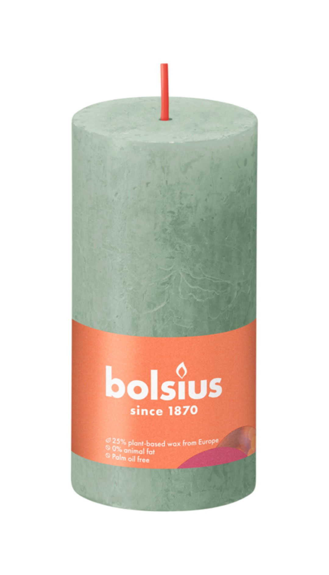 Rustiek stompkaars shine 100 50 jade green Bolsius