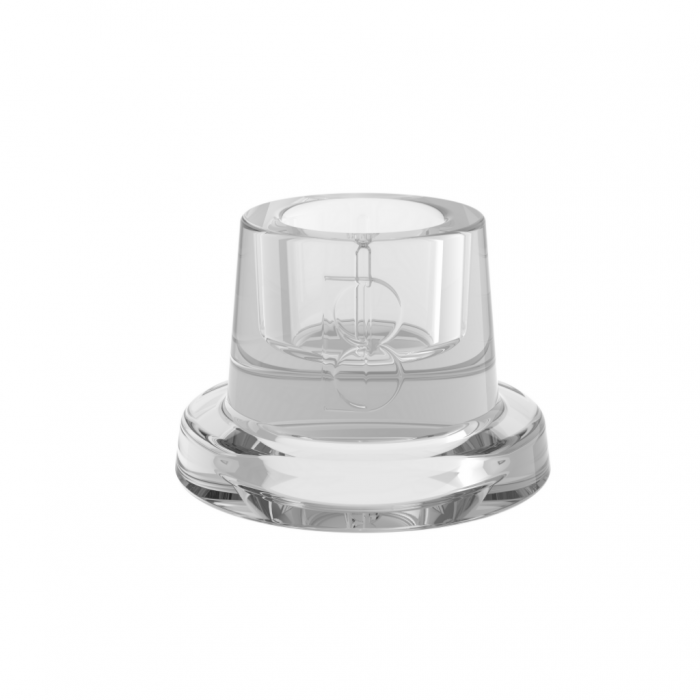 Kandelaar glas d5.8h4 cm transparant - Bolsius