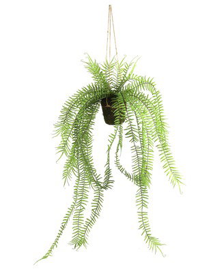 Monilophyta zijde l61b15h15 cm groen kunsthangplant Decostar - Decostar