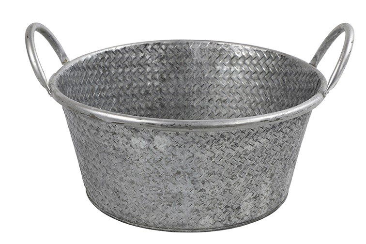 Plantenbak Ziva metaal ro 26x30.5x16 cm zink 1 stuk - Decostar